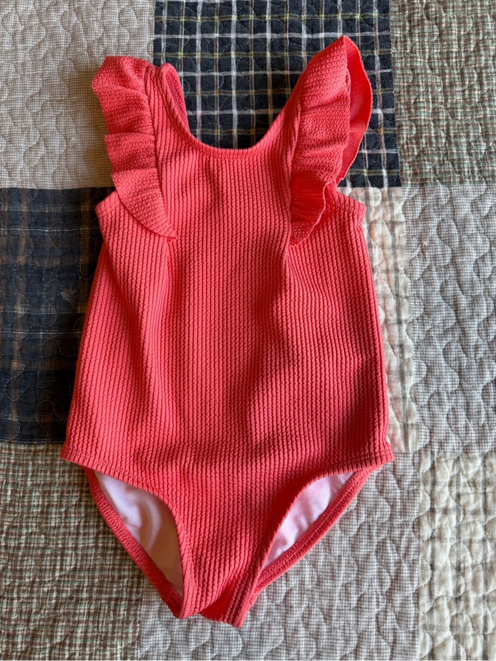 Carter's Coral Ruffle Toddler One-Piece